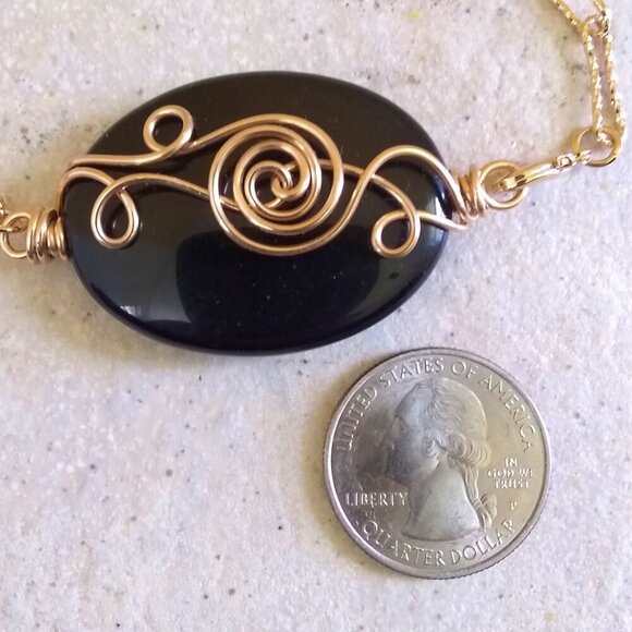 Massive Protection Bracelet Set: Black Jasper + Obsidian & Ohm Om! Balance + Chi - Picture 13 of 15